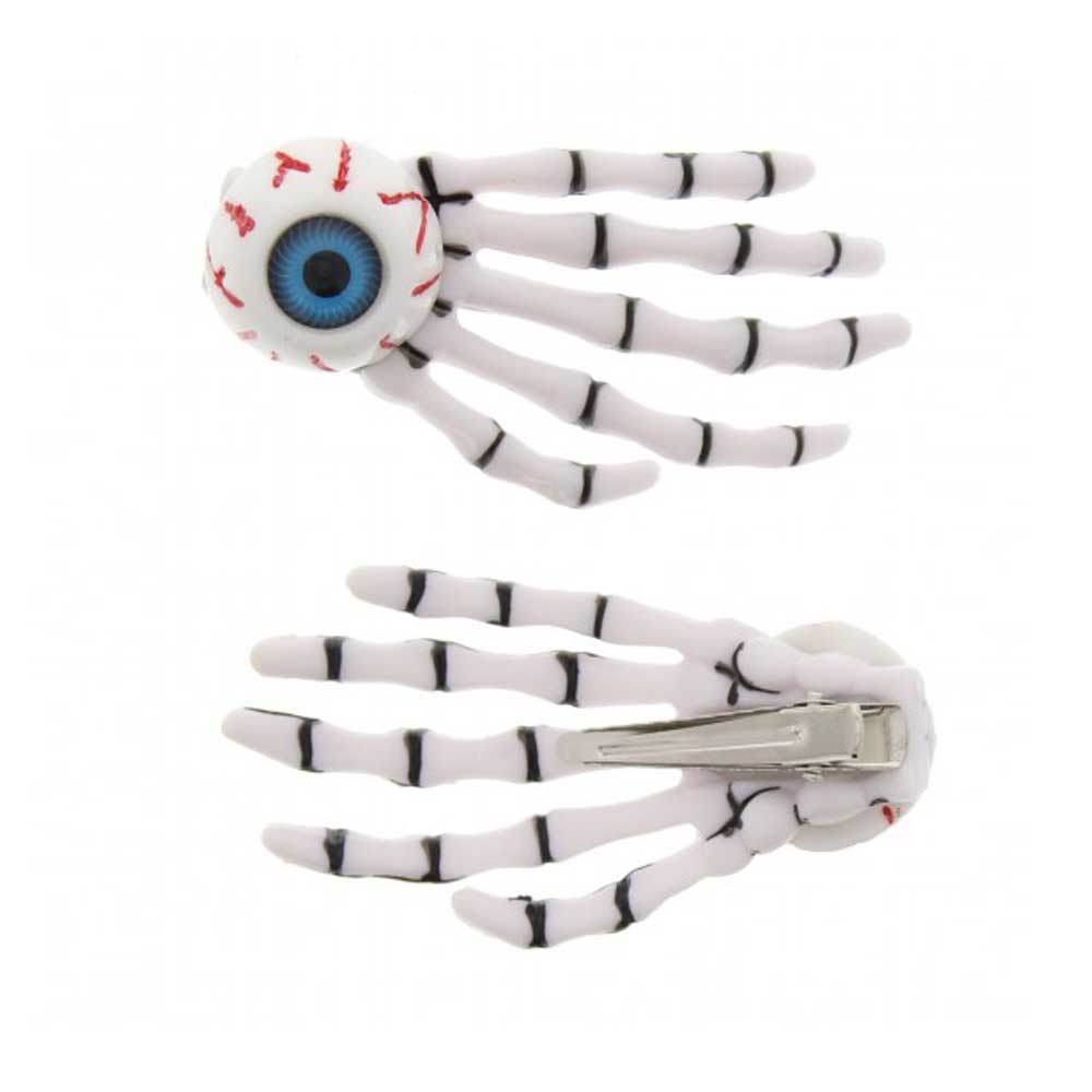 Zac's Alter Ego - Skeleton hand eyeball Haarspange - Weiß